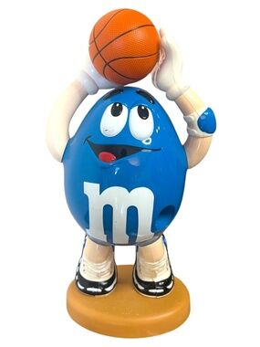 Vintage Mars Inc. M&Ms Blue M&M Playing Basketball Candy Dispenser Collectable